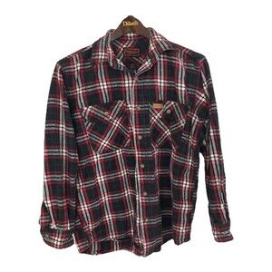 Men's Five Brother Flannel Shirt Long Sleeve Plaid Size Large Heavyweight
